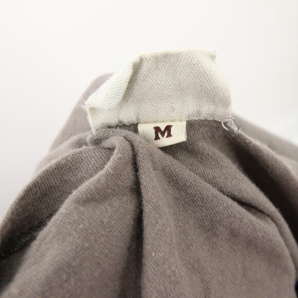 Synergy Blouse Gray Long Sleeve Asymmetrical Hem Boat Neck Feather Boho Medium - Picture 7 of 11